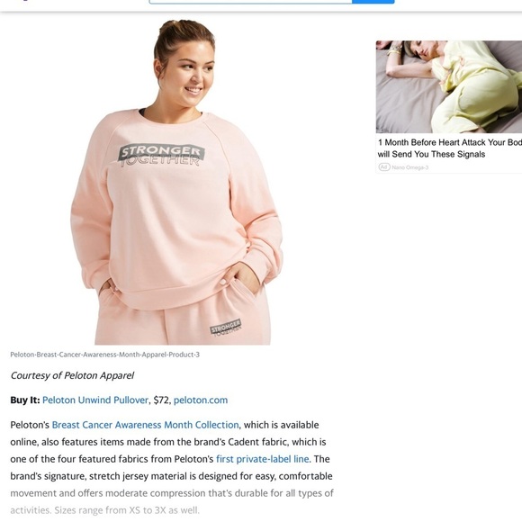 Peloton Pink Breast Care Awareness Sweater Size Med New - Picture 6 of 11